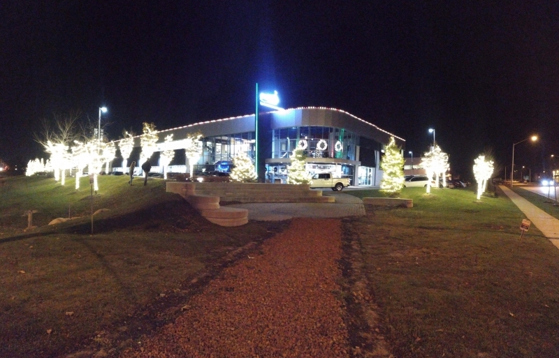 Cosmos Music HQ Lit up for Christmas Parade in Richmond Hill