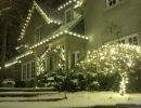 Hoggs Hollow Toronto Christmas lights accenting house and trees