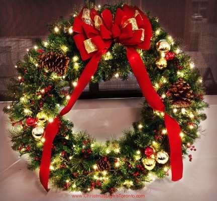 Decorated Wreath by LawnSavers professionals donated to Sick Kids fundraiser